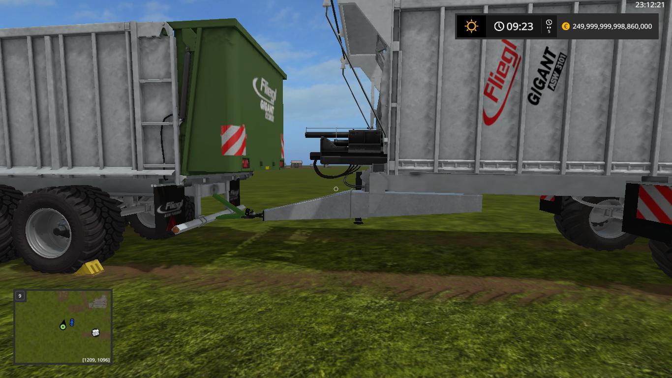 trailerhitch,traveltrailer fliegl gigant asw 3101 trailer hitch v1.0.0 fs17